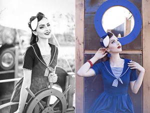 Idda van Munster mit einem Sailor Fascinator von Antia : Hut Mode